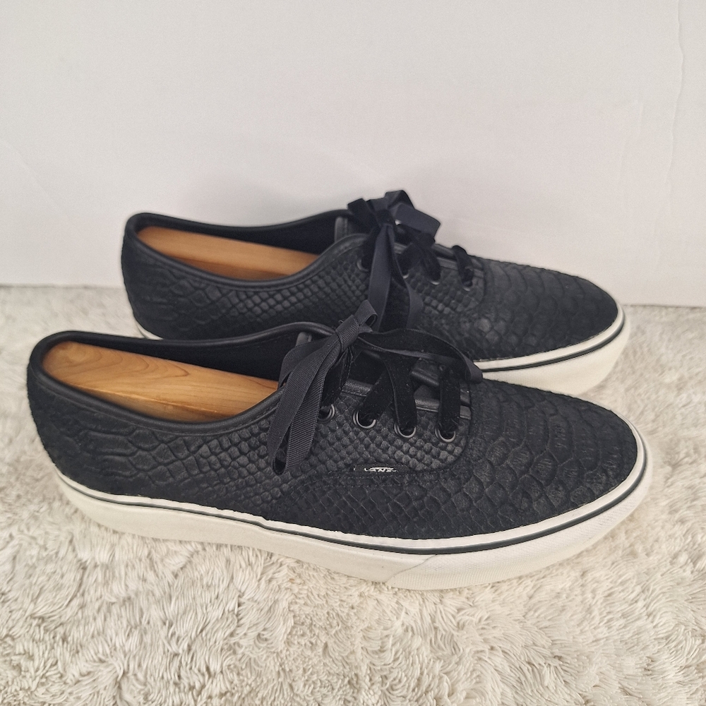 Vans Black Snake Skin Pattern Sneakers